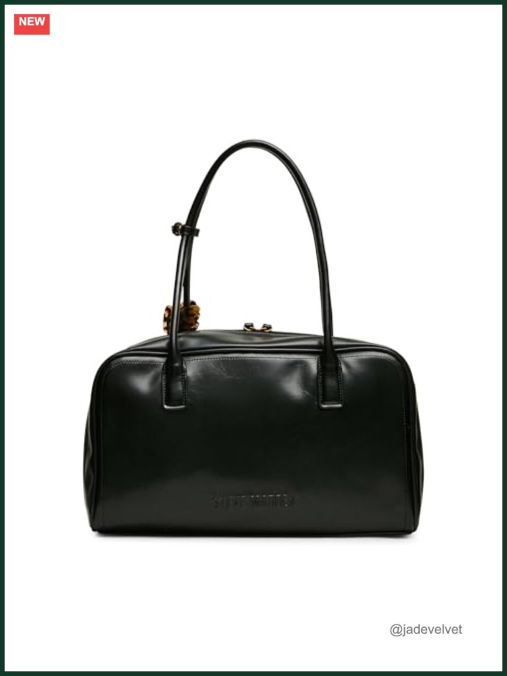 Faux Leather Satchel Handbag with Zipper Pockets Shoulder Bag - Picture 2 of 6